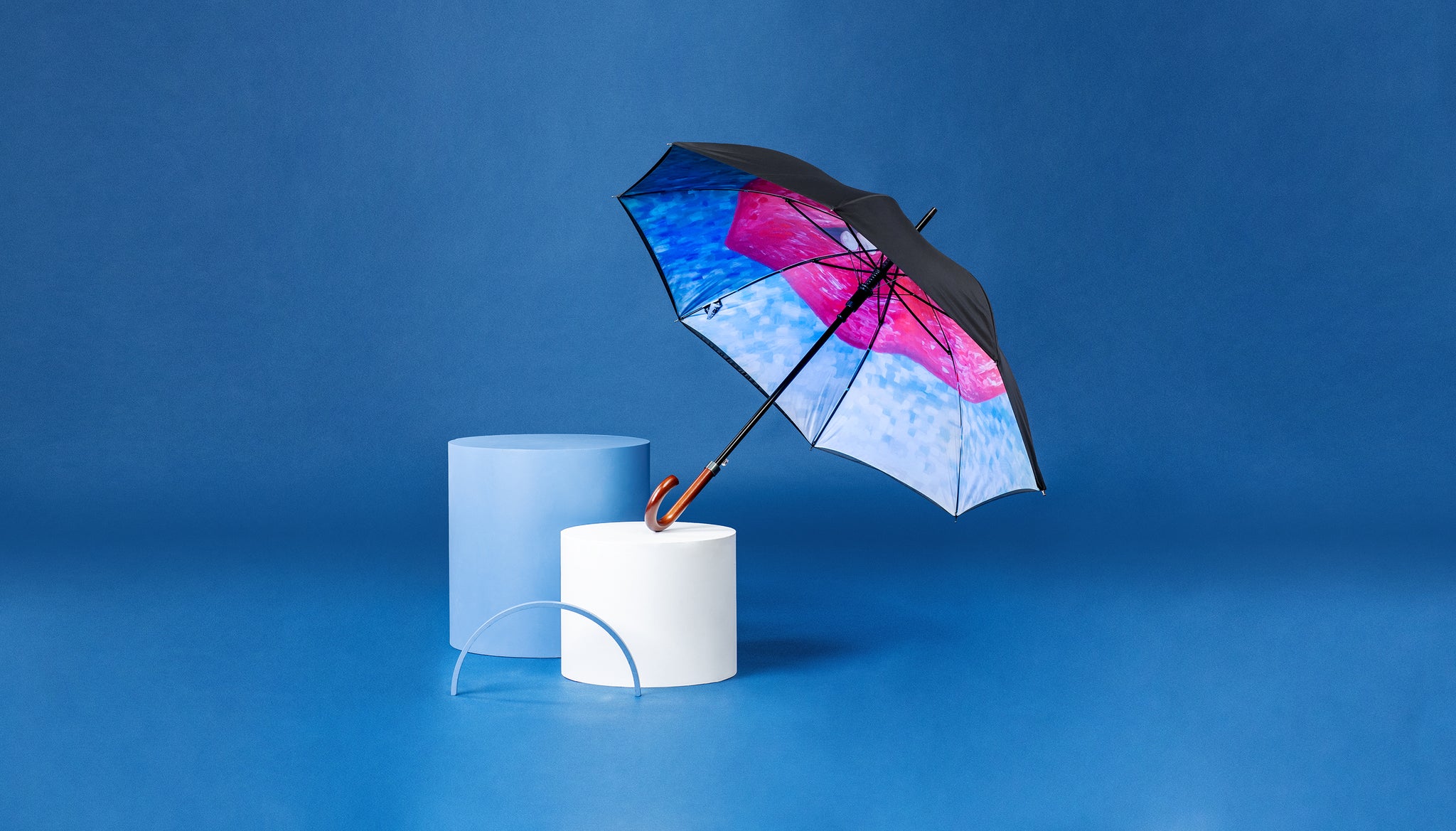 Premium Art Umbrella from Sweden / Design paraply från Stockholm / online product available / free delivery / SMILE - Straight Art Umbrella - zontjkdesign